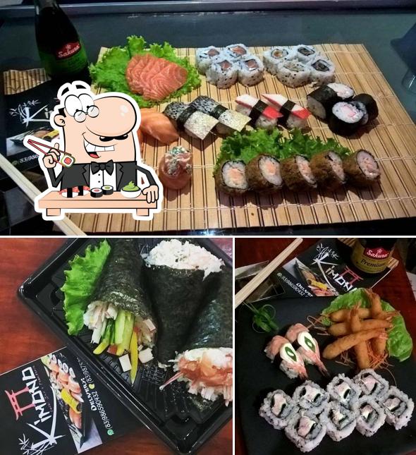 Rolos de sushi são disponibilizados no Kimono Sushibar e Temakeria