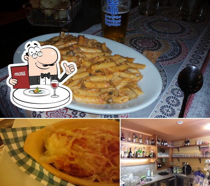 Tra le varie cose da Ristorante Spaghetteria Pizzeria Antica Osteria Valle si possono trovare la cibo e bancone da bar