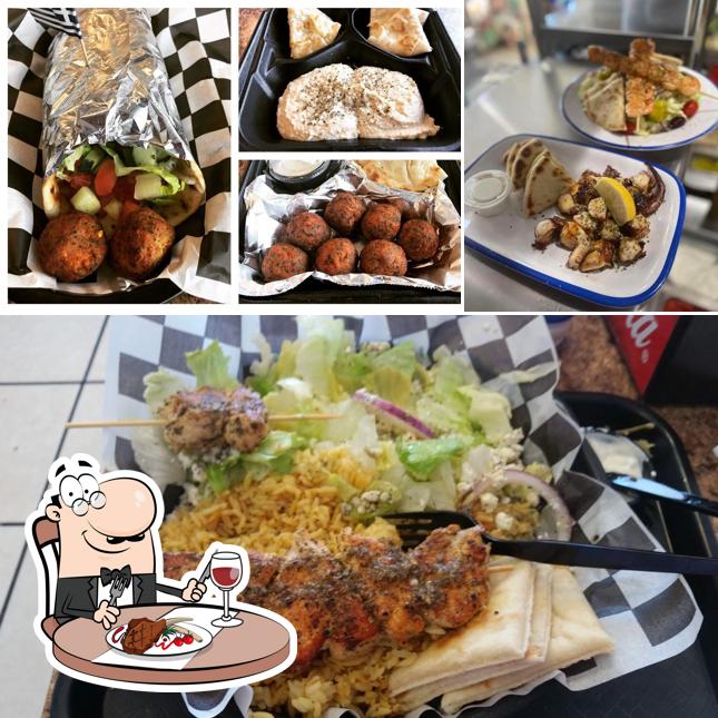 Order meat dishes at The Krazy Greek
