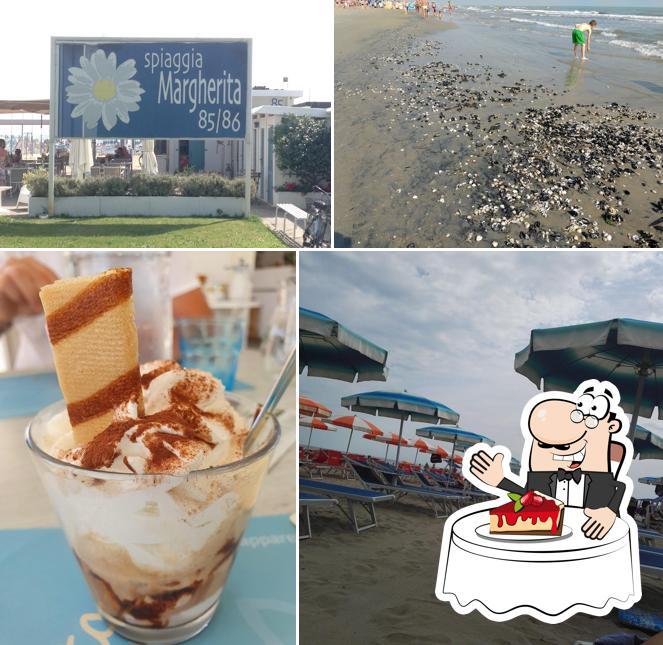 Spiaggia Margherita 85-86 serve un'ampia gamma di dolci