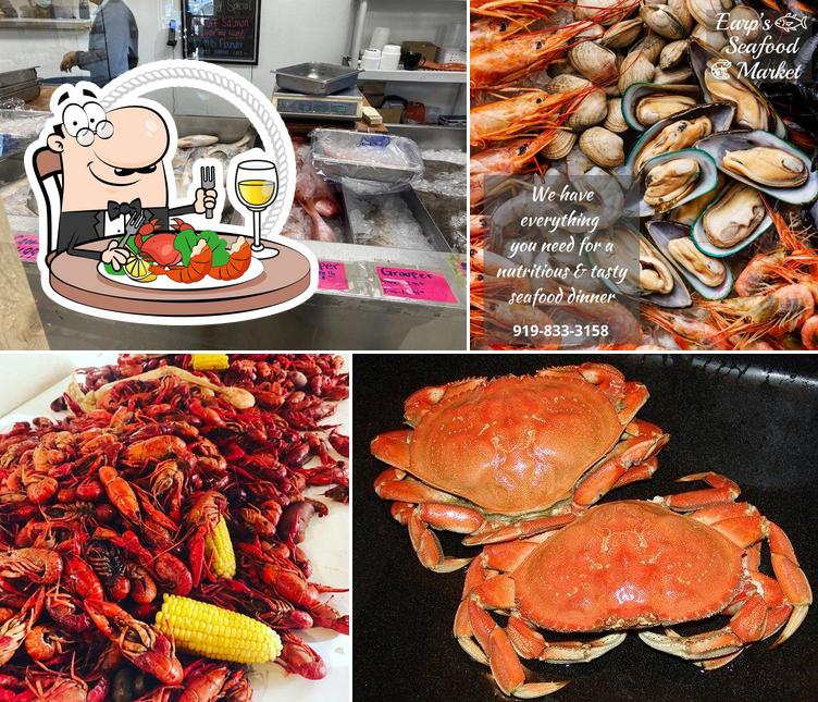 Los clientes de Earp's Seafood Market pueden pedir las diferentes recetas con marisco