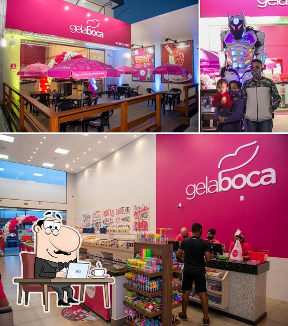 O interior do Gela Boca Sorvetes Rolândia
