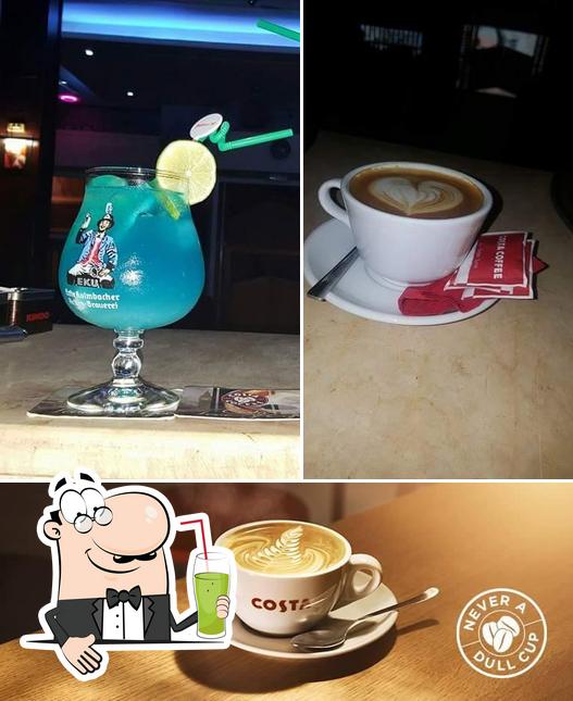 Enjoy a drink at Costa coffee kassrine