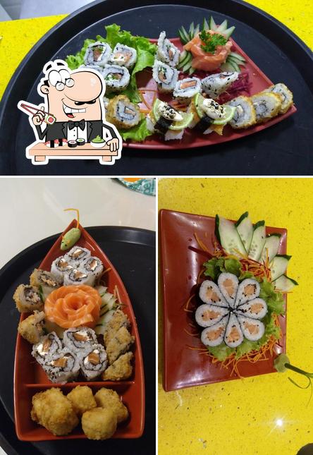 Prove diferentes opções de sushi