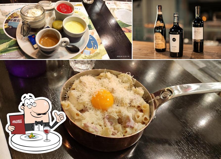 Parmi les différentes choses de la nourriture et la de l'alcool, une personne peut trouver sur Don Camillo
