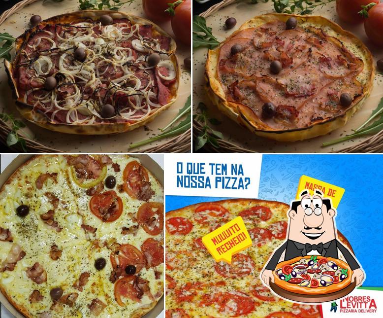 Escolha pizza no Nobres Levitta Pizzaria Delivery