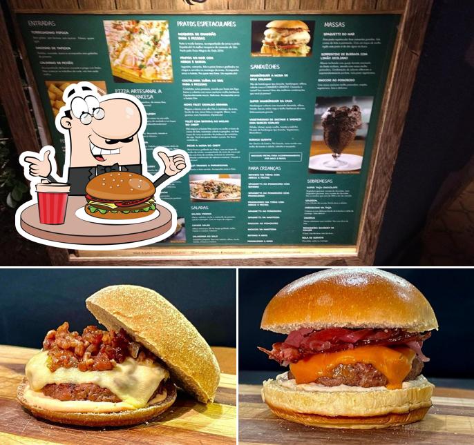 Alegria do Galo Restaurante e Bar provê uma seleção de opções para os amantes dos hambúrgueres