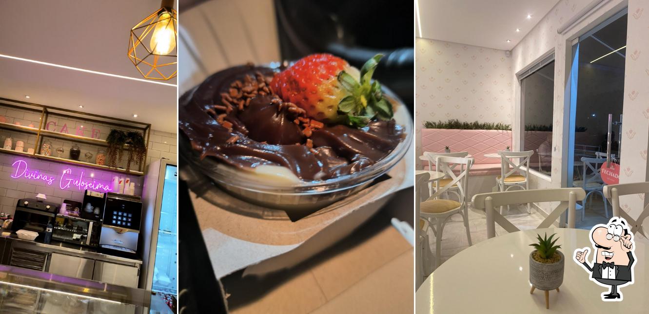 O interior do Divinas Guloseimas Confeitaria