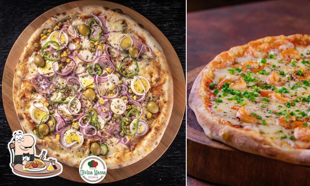 Escolha diferentes variedades de pizza