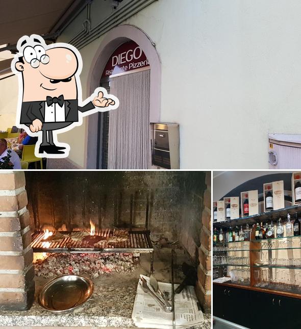 Ristorante Pizzeria Diego si caratterizza per la interni e alcol