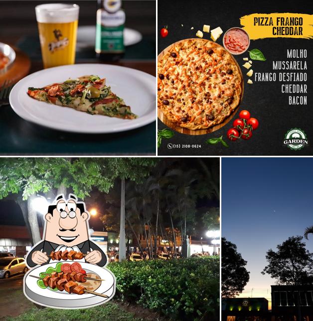 O Garden Pizza Pub se destaca pelo comida e exterior