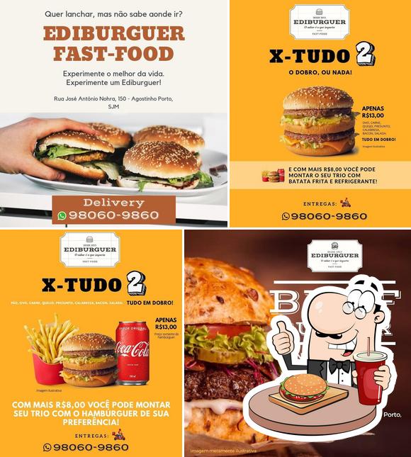 Os hambúrgueres do Ediburguer - Fast-Food irão satisfazer diferentes gostos