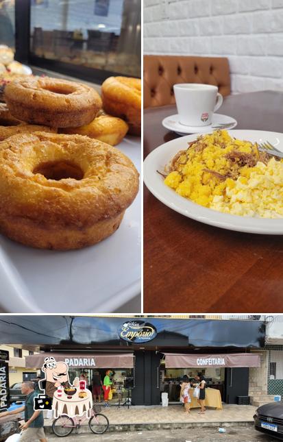 A ilustração da comida e exterior no Padaria Nova Emporio - Conjunto Industrial