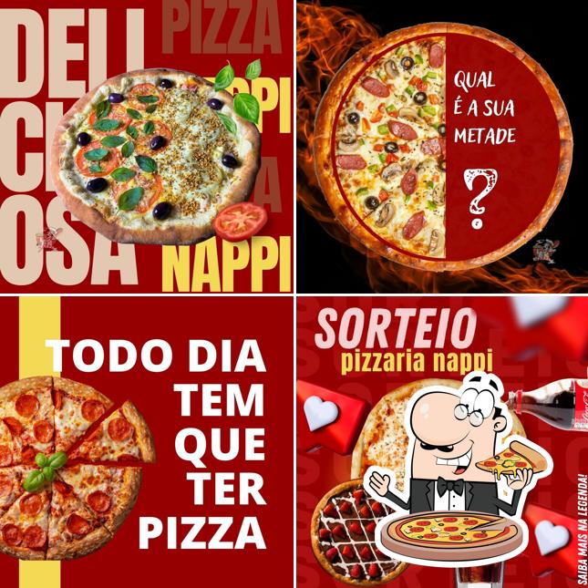 Escolha pizza no Pizzaria Nappi