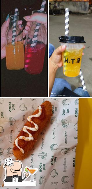 The photo of drink and food at H.T.B
