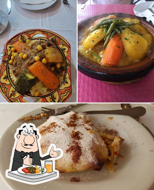 Comida en restaurante Marrakech