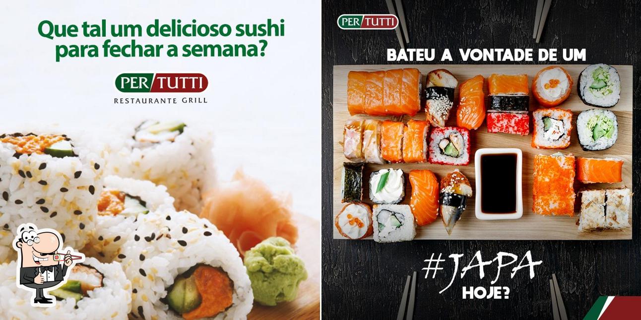 Rolos de sushi são oferecidos por restaurante per tutti