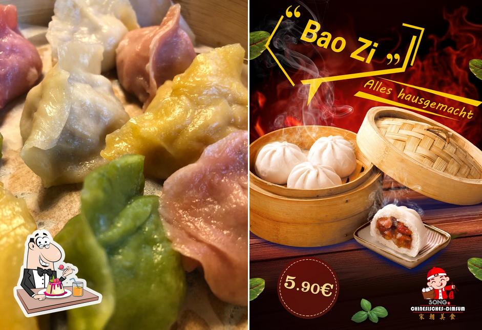 Restaurant Chinesisches Dim Sum sert une sélection de plats sucrés