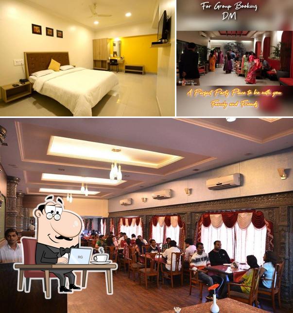 The interior of Hotel Maratha Palace,Satara. Satara