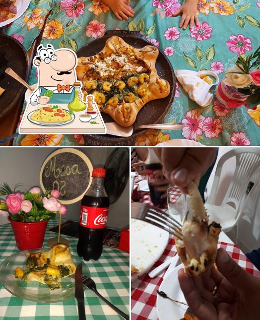 Entre diversos coisas, comida e bebida podem ser encontrados no Pizza do Fábio - Casa Marco