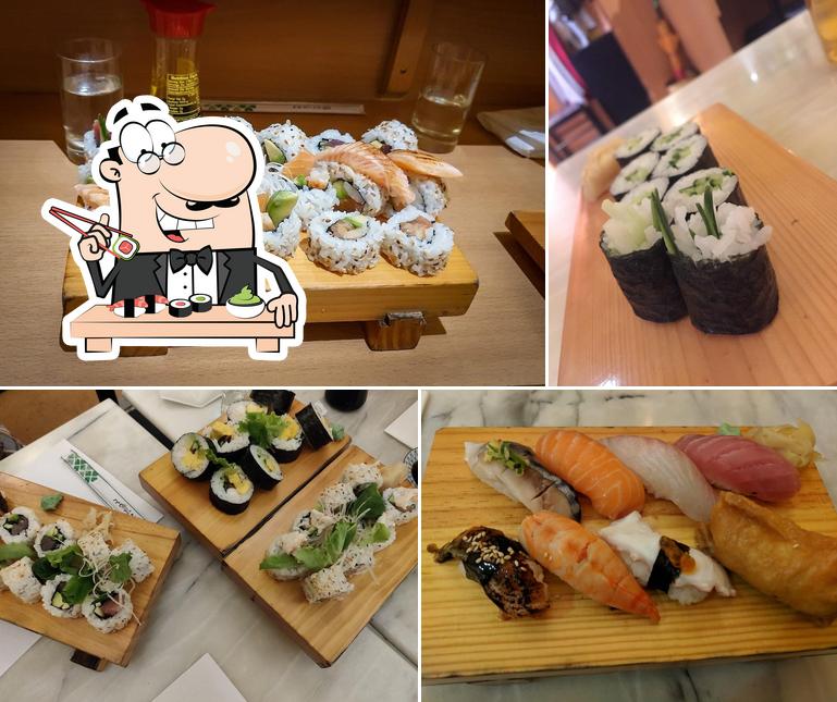 Sushi-Rollen werden von Tsutenkaku Sushi-Haus serviert