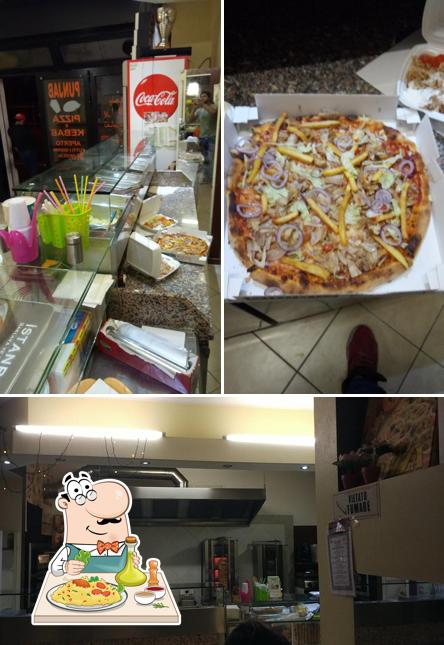 Questa è la foto che presenta la cibo e interni di Ch k2 Pizza E Kebab