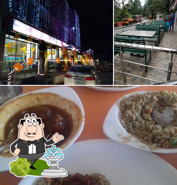 The picture of exterior and food at FOOD PLAZA