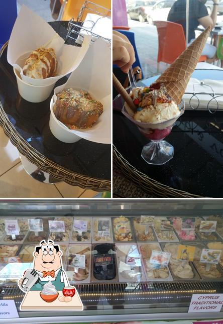 Gelato Mio Ag. Athanasios serves a selection of desserts