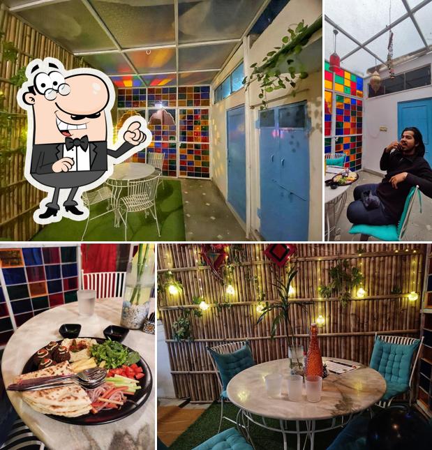 The interior of Falafel House