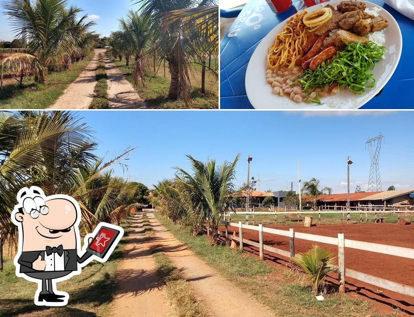 Dê uma olhada a ilustração ilustrando exterior e comida no Haras e Restaurante Horizonte