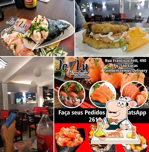 Peça diferentes refeições de frutos do mar disponíveis no JeyLu Oriental Food