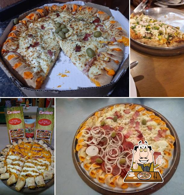 Escolha diferentes variedades de pizza