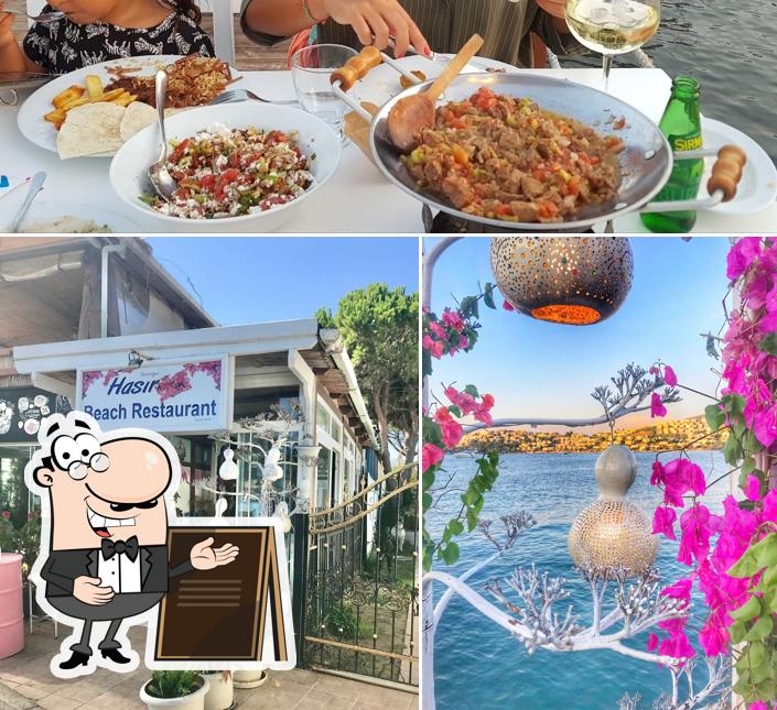 Entre los distintos productos que hay en Gündoğan Hasır Beach Restaurant también tienes exterior y comida