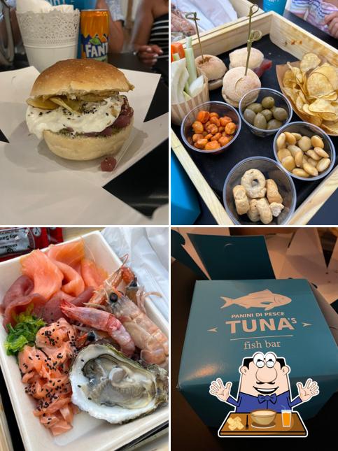 Hamburger e sashimi al Tuna's Panini di Pesce