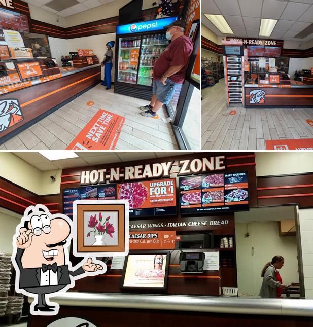 The interior of Little Caesars Pizza