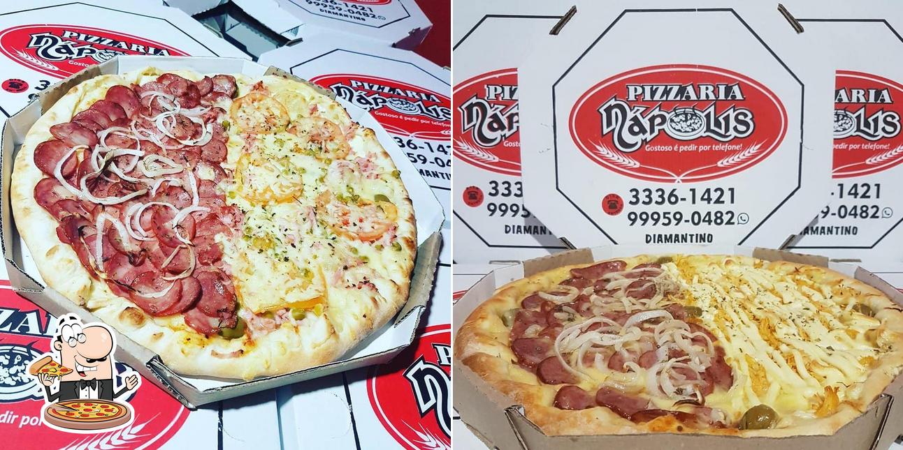 No Pizzaria NÁPOLIS Diamantino, você pode conseguir pizza