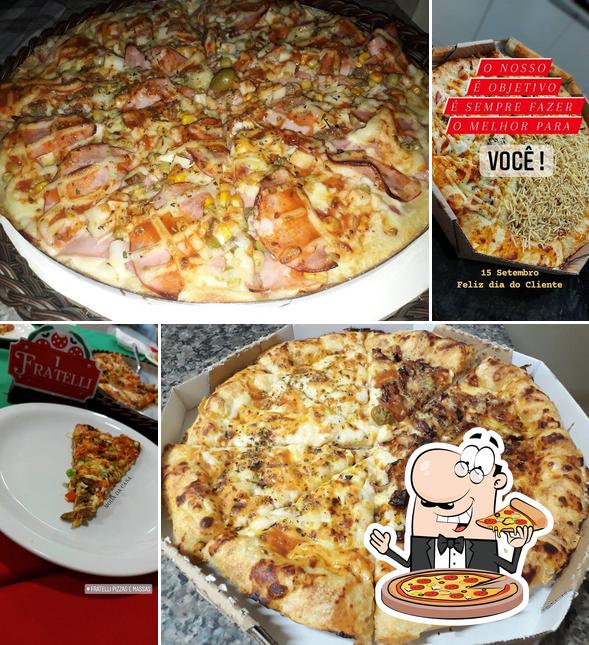 Escolha pizza no Fratelli Pizzas e Massas