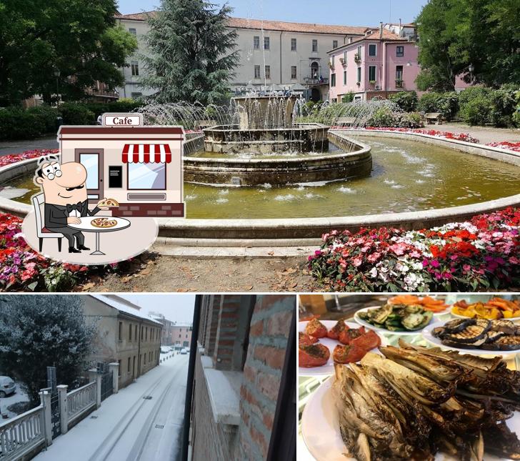 Questa è la foto che mostra la esterno e cibo di Caffè Garibaldi