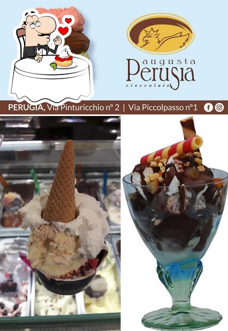 Cioccolateria gelateria Augusta Perusia serve un'ampia gamma di dessert