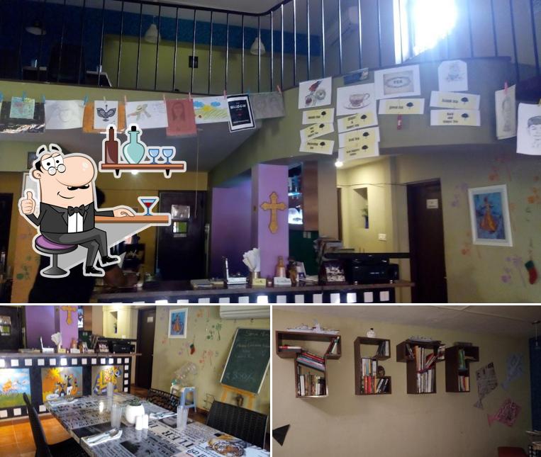 The interior of Wildflour Goa Bakery and Cafe