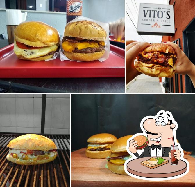 Os hambúrgueres do Vitos Burger & Grill irão satisfazer uma variedade de gostos