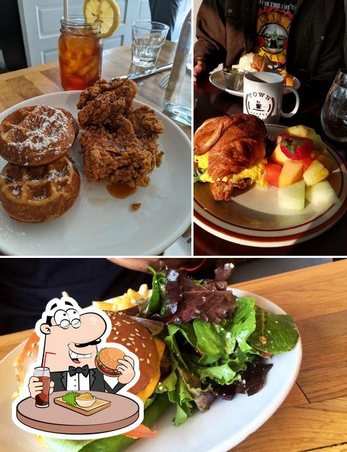 Try out a burger at Town Bakery & Cafe