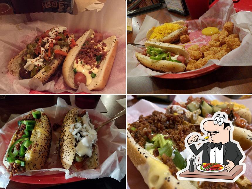 Food at Dirty Frank's Hot Dog Palace