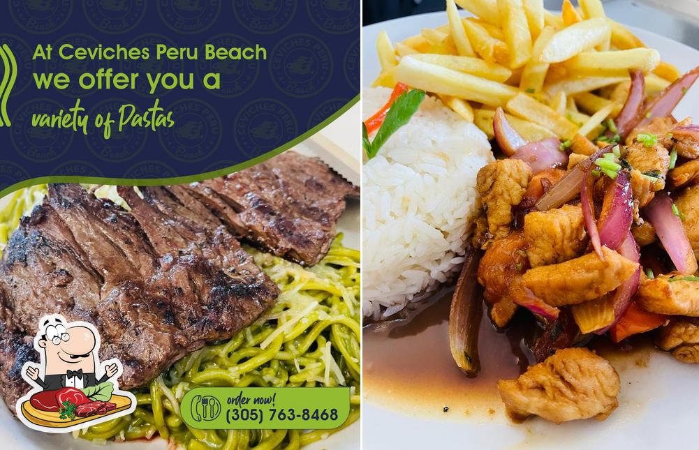Ceviches Peru Beach provides meat dishes