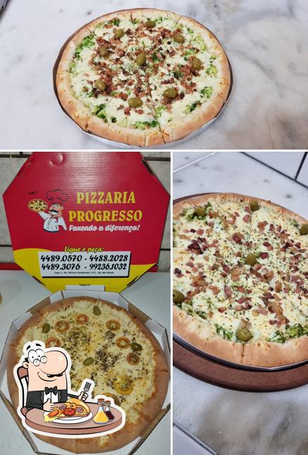 Experimente pizza no Pizzaria Progresso