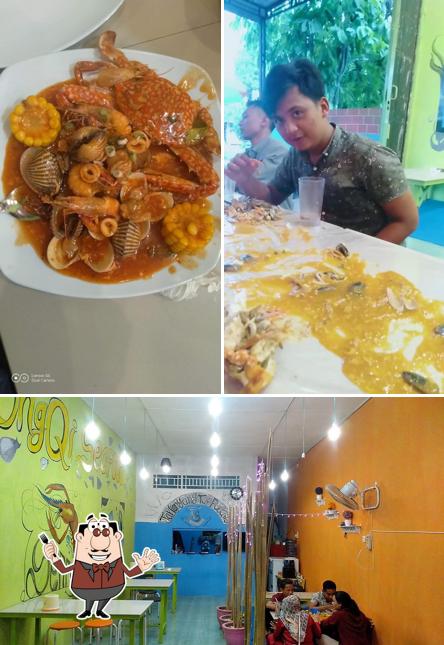 The picture of food and interior at Warung NongQi Seafood