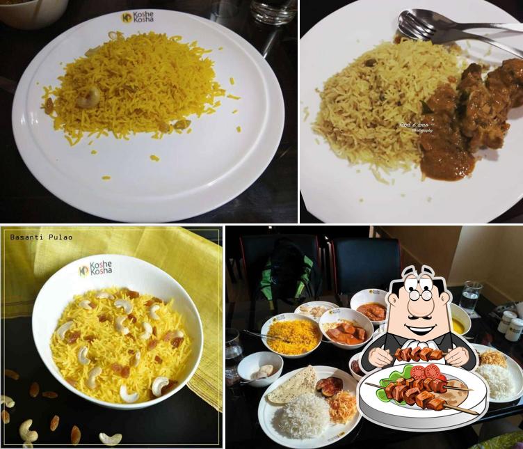 Food at Koshe Kosha, Behala