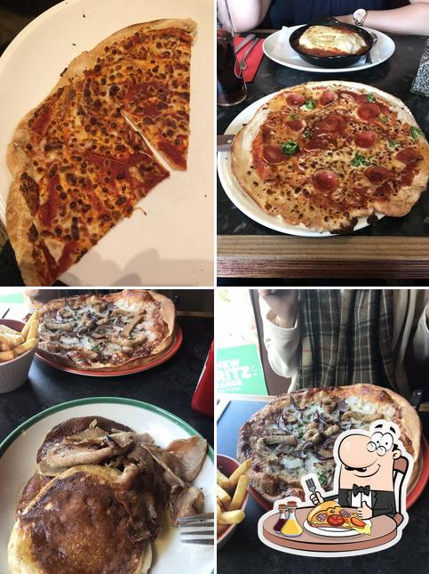 Get pizza at Frankie & Benny's