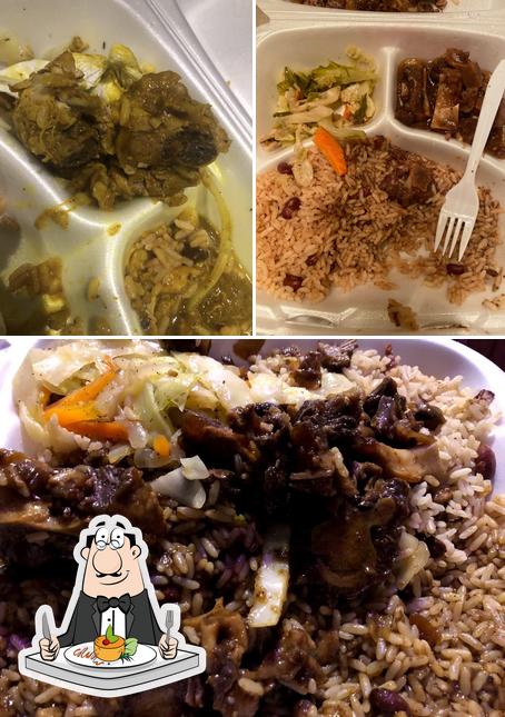 Meals at Mr Pizza & Wings and Jamaican food