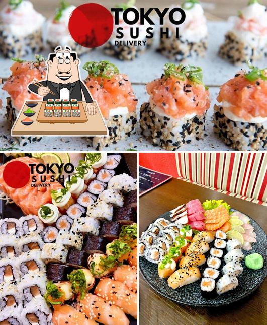 Escolha diferentes opções de sushi